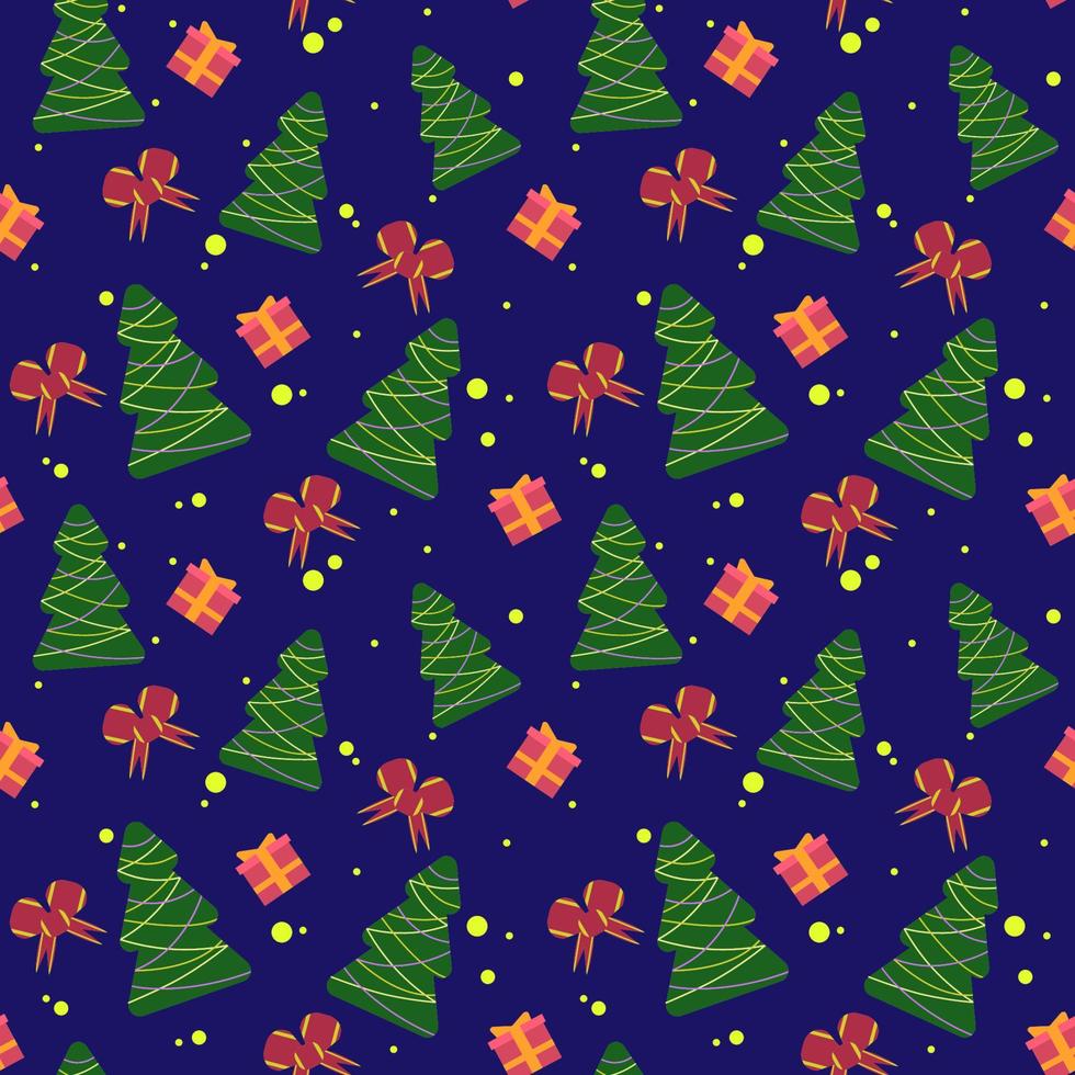 Vector seamless colorful Christmas pattern