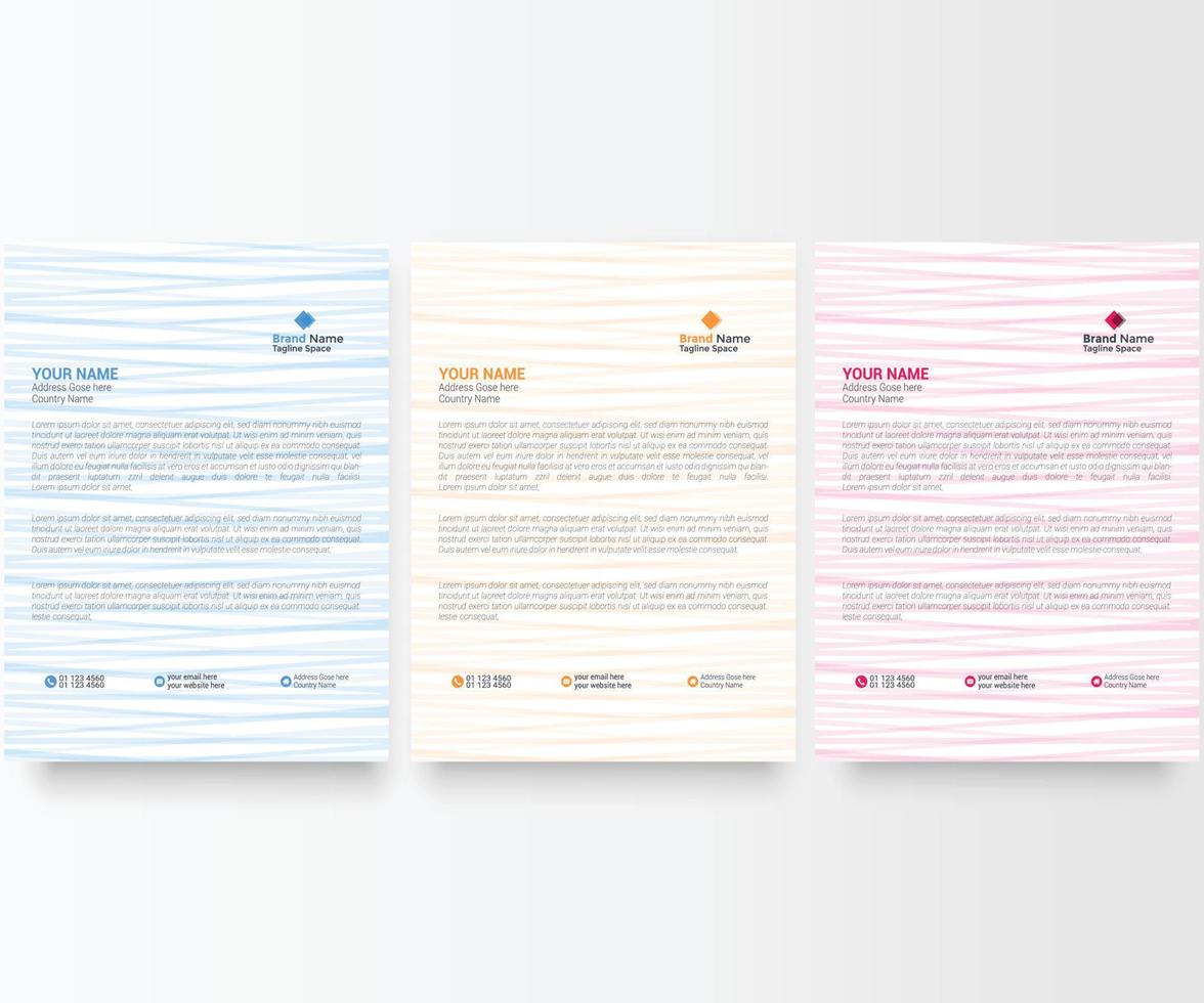 Corporate Letterhead Bundle  Template Design. vector