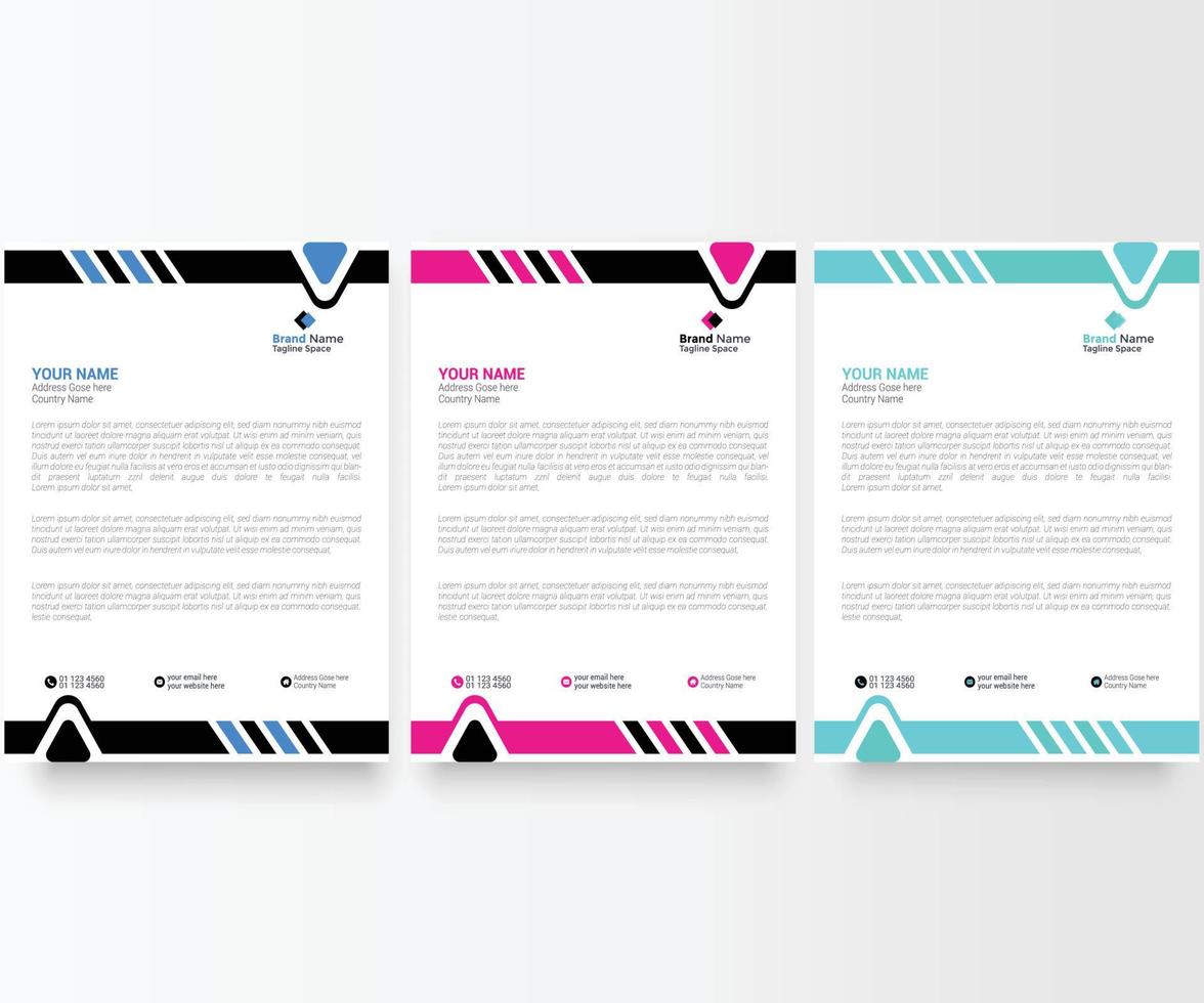 Corporate Letterhead Bundle  Template Design. vector