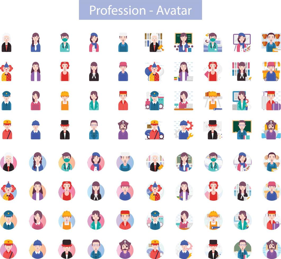 personas de diferentes profesiones vector