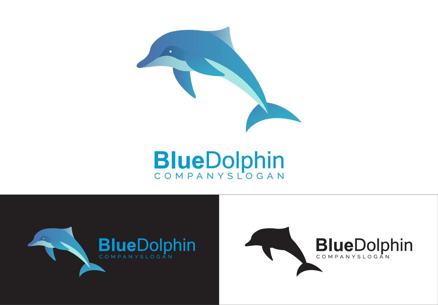 blue dolphin gradient logo vector