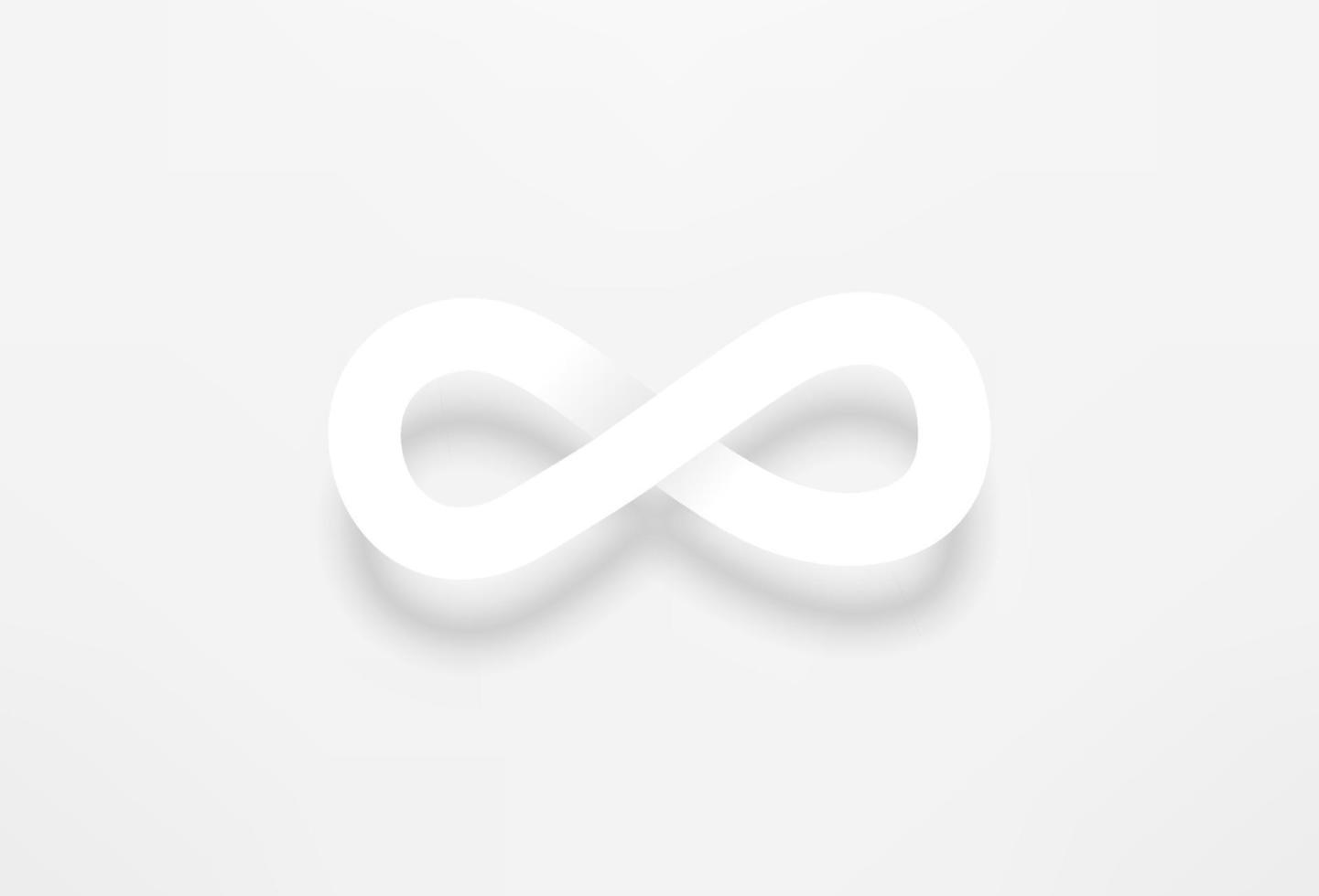 Infinity sign vector illustration with realistic shadow