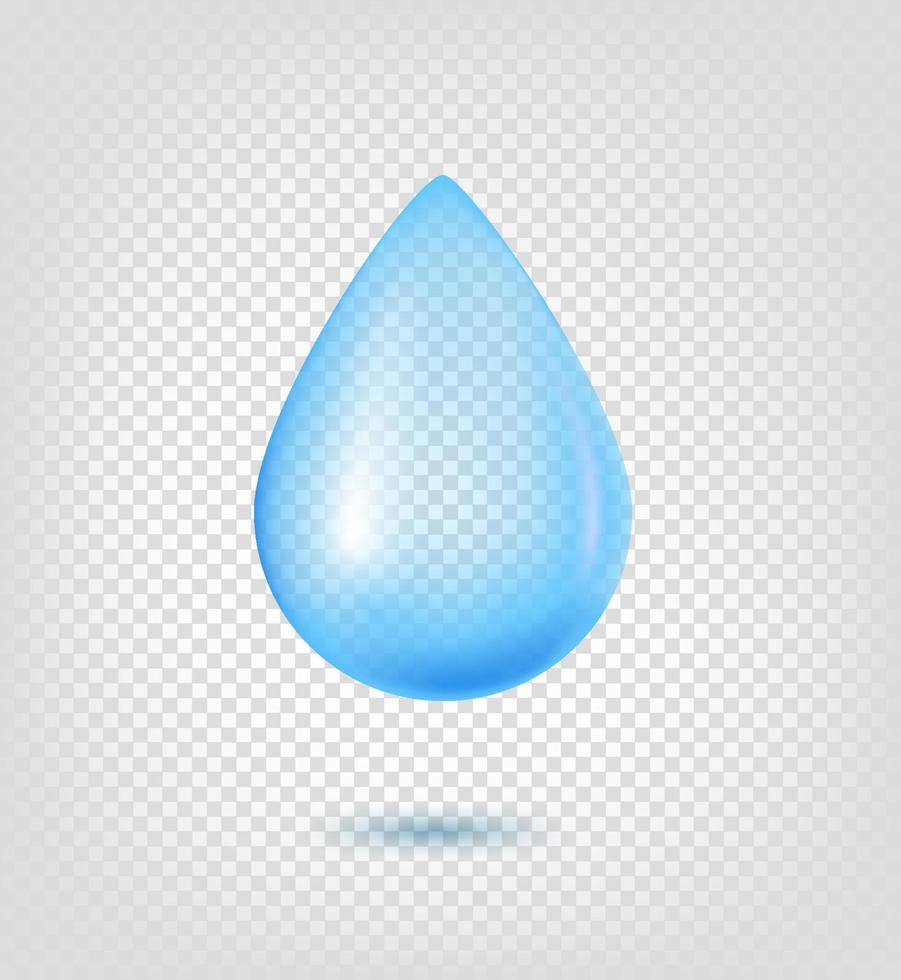 Water droplet isolated on transparent background vector