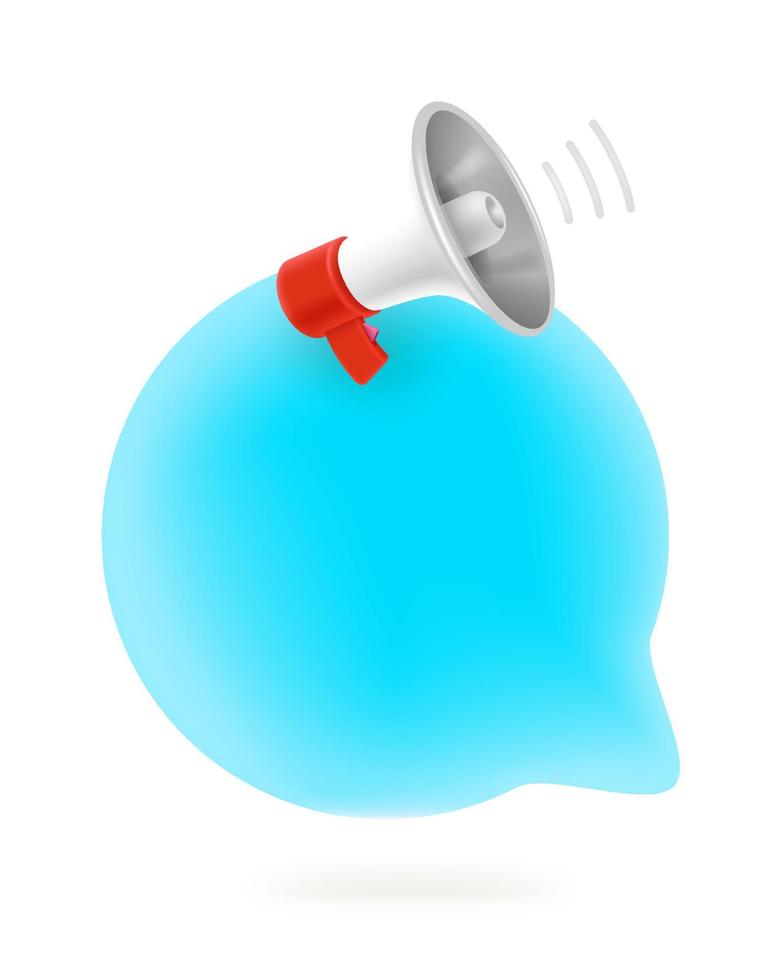 Speech cloud with megaphone. Template for a text vector