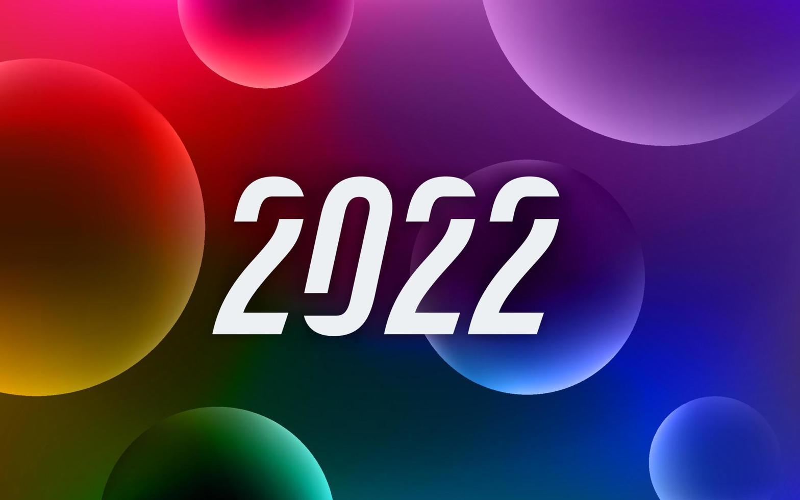 Cobertura de año nuevo 2022. Fondo de vector abstracto con esferas