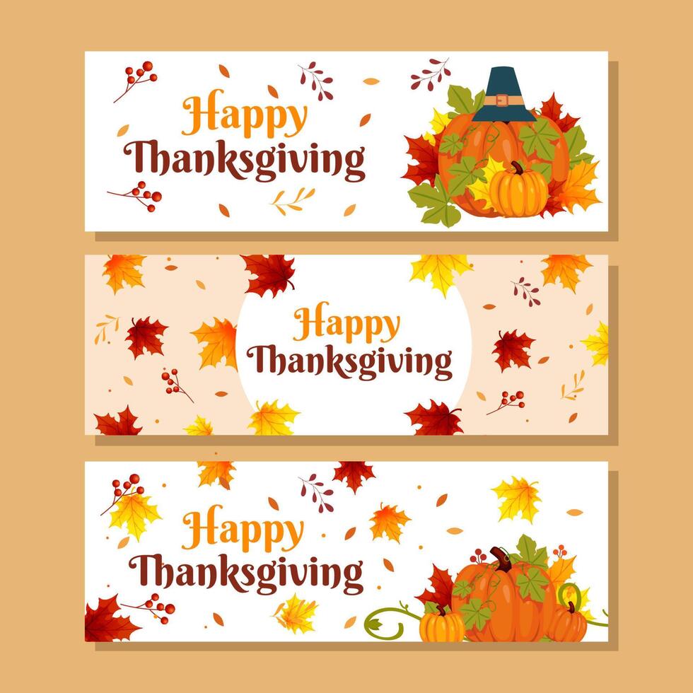 happy thanksgiving banner template vector