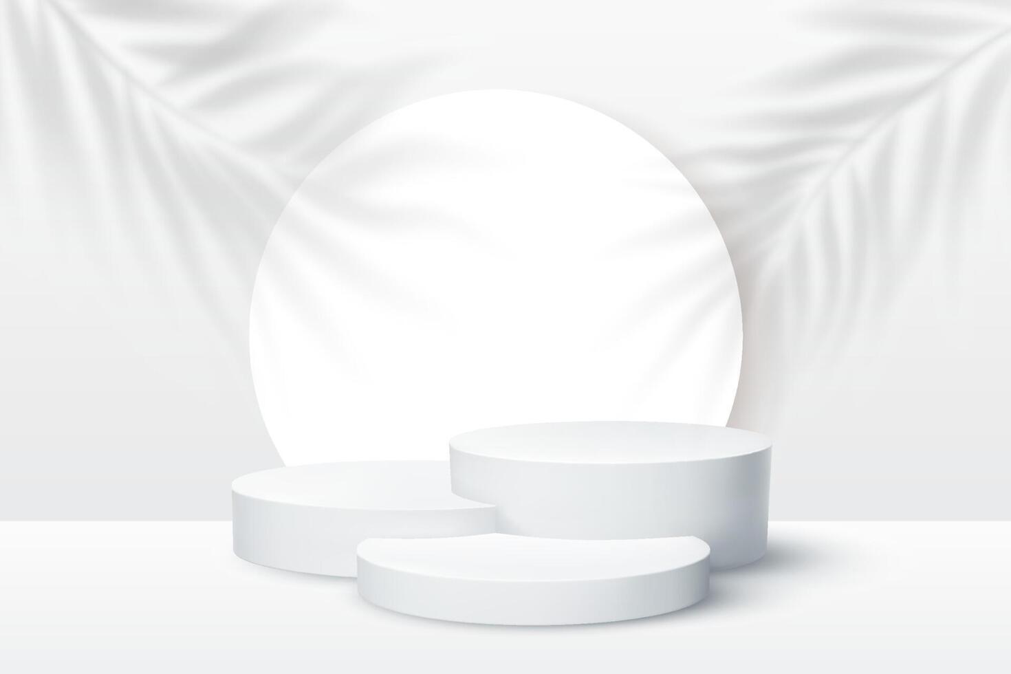 3d rendering podium stand product spotlight background vector