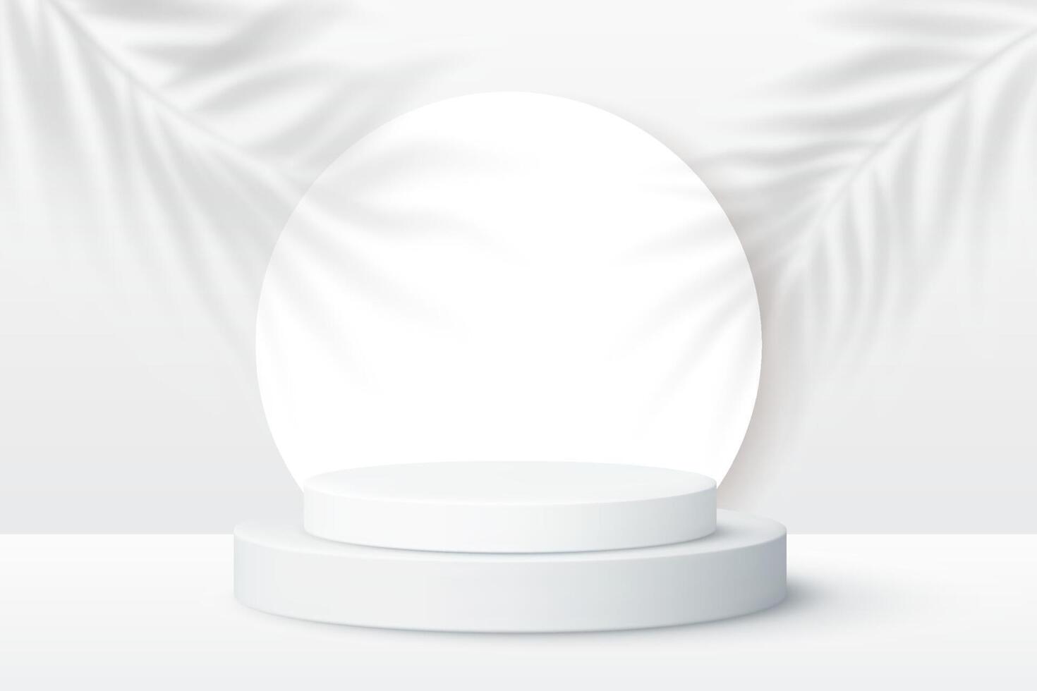 3d rendering podium stand product spotlight background vector