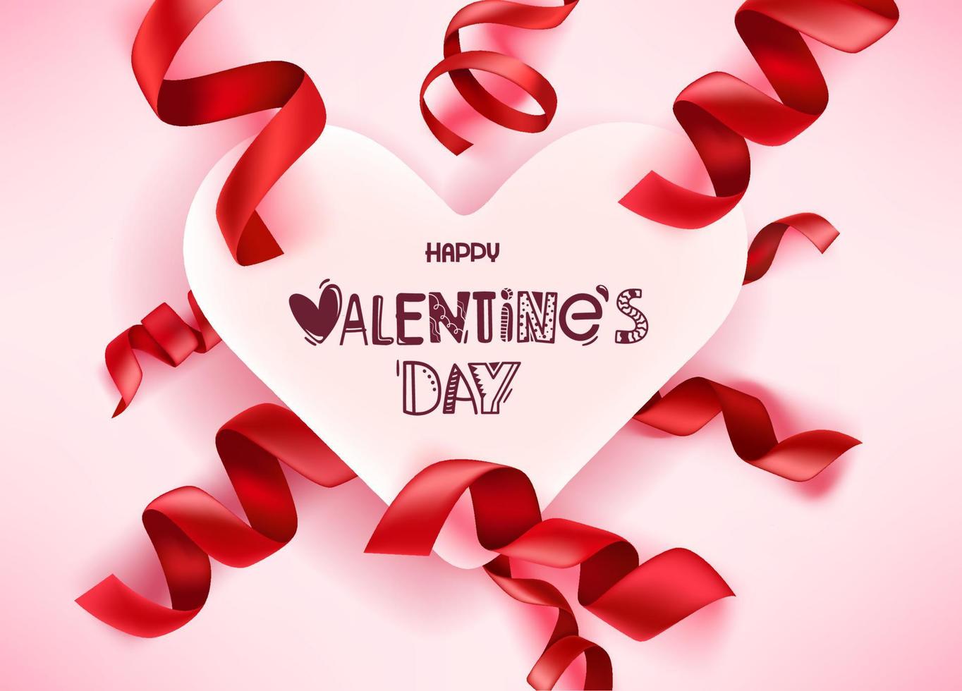 Happy Valentines day card. Greeting card template vector