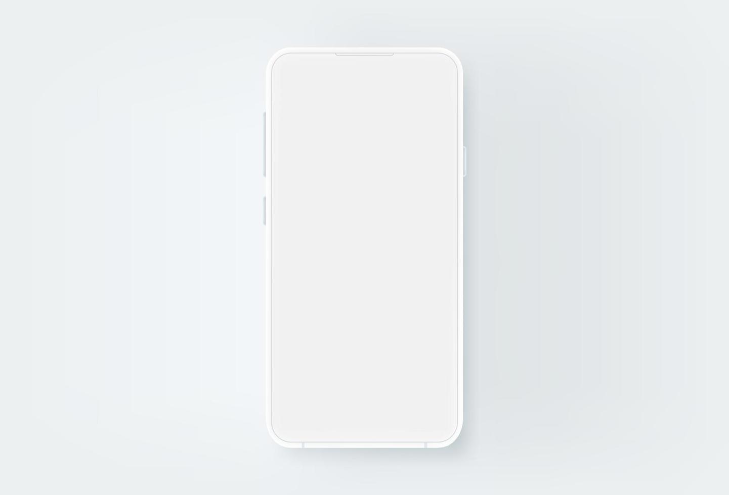 Modern white mobile phone with blank screen. Template for application design vector