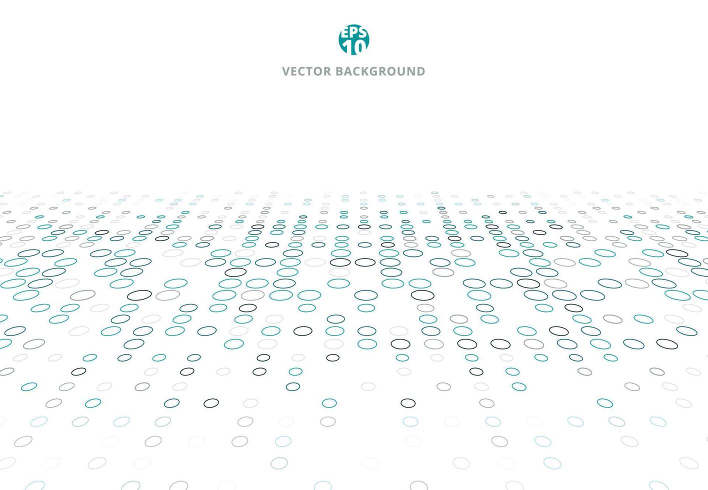 Abstract technology background with blue border circles pattern perspective vector
