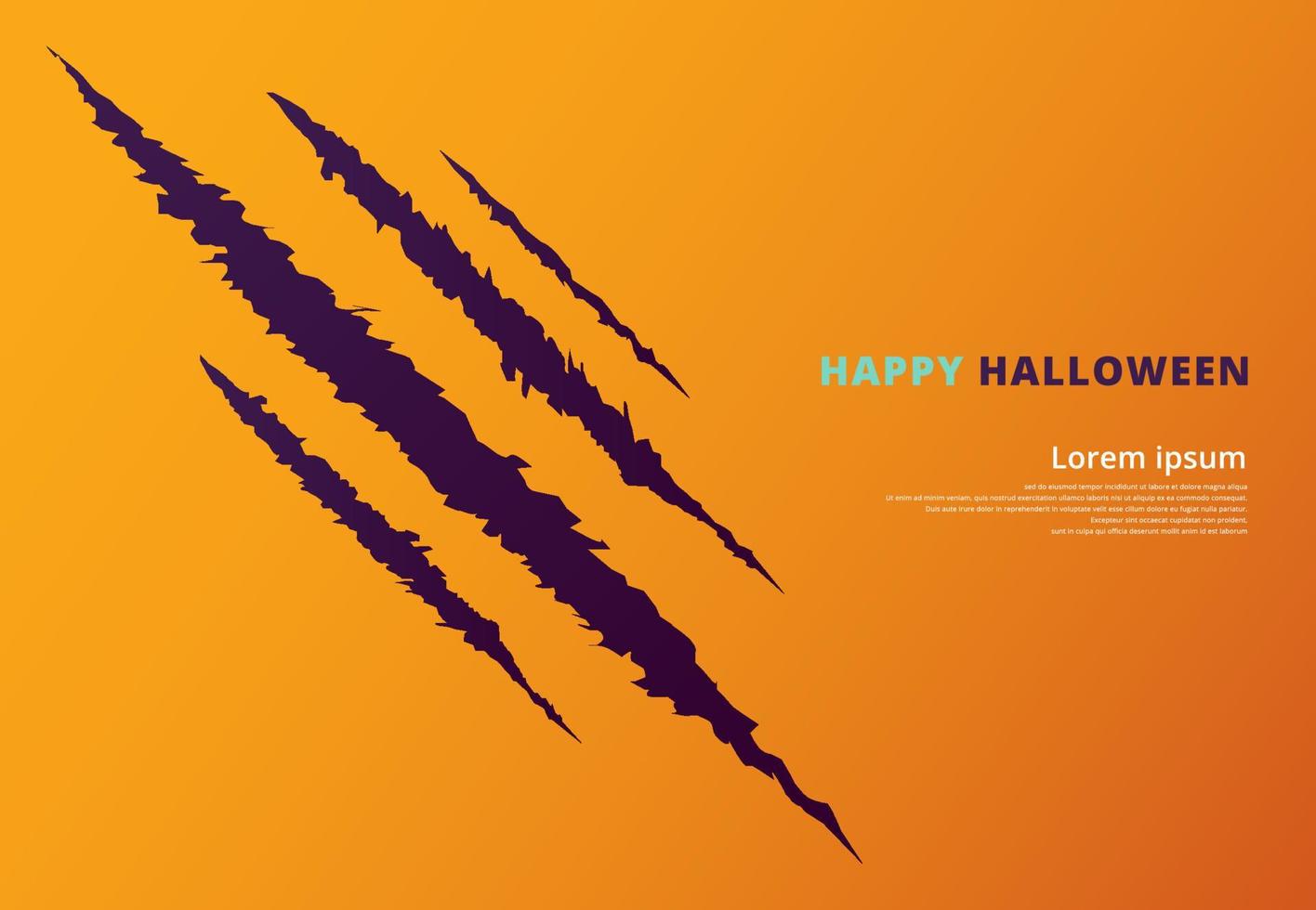 Concepto de evento de Halloween con marcas de arañazos en la pared amarilla de uñas de zombies vector