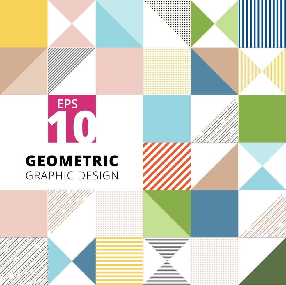 Set of geometric graphic design colorful pattern background vector