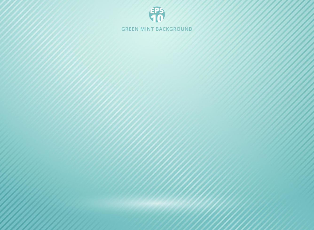 Studio room green mint background with lighting well use as Business backdrop, Template mock up for display of product vector