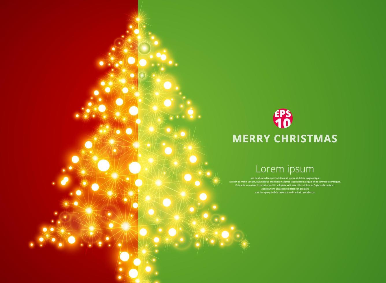 Christmas tree lighting on green red background vector