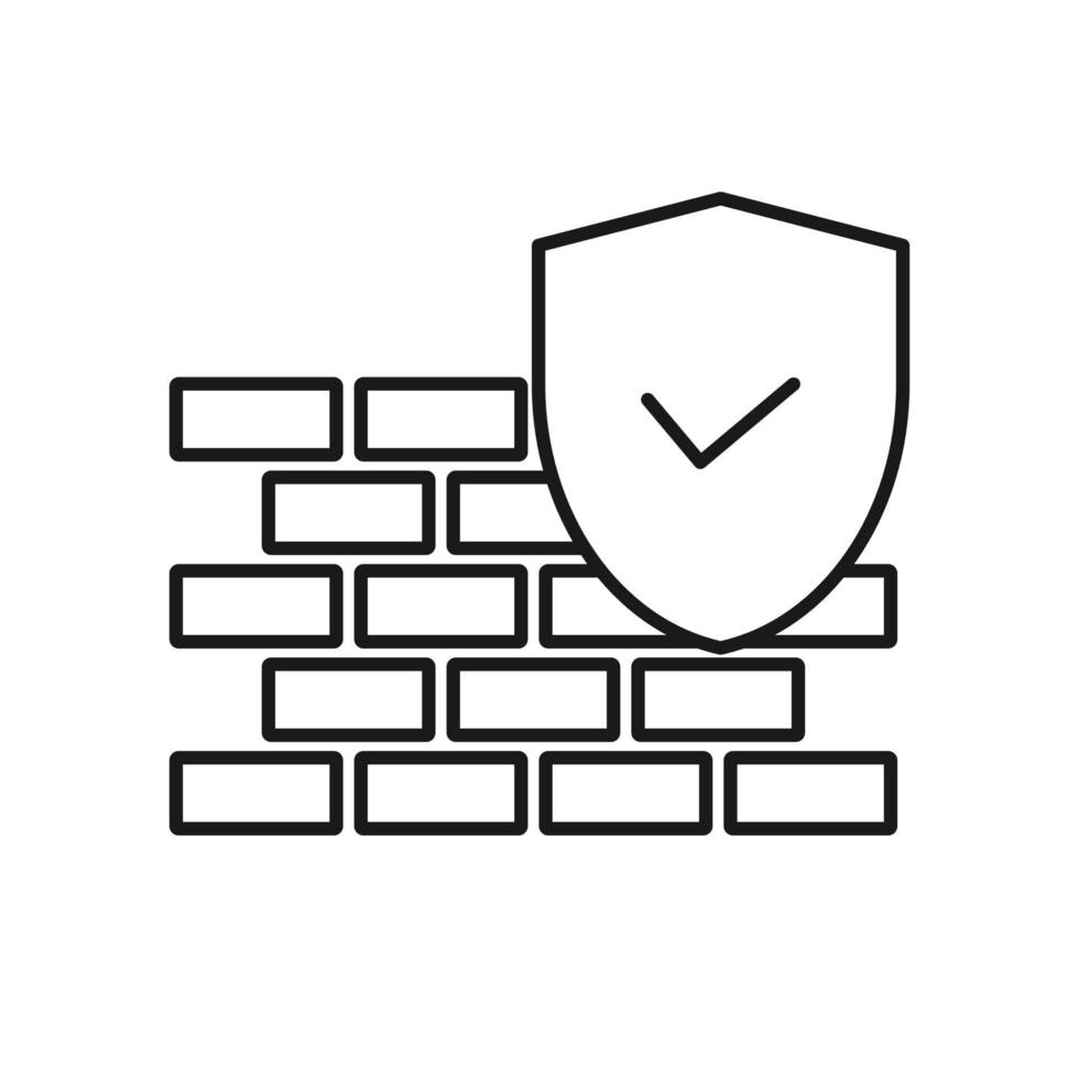 símbolo de icono de vector de diseño plano de firewall