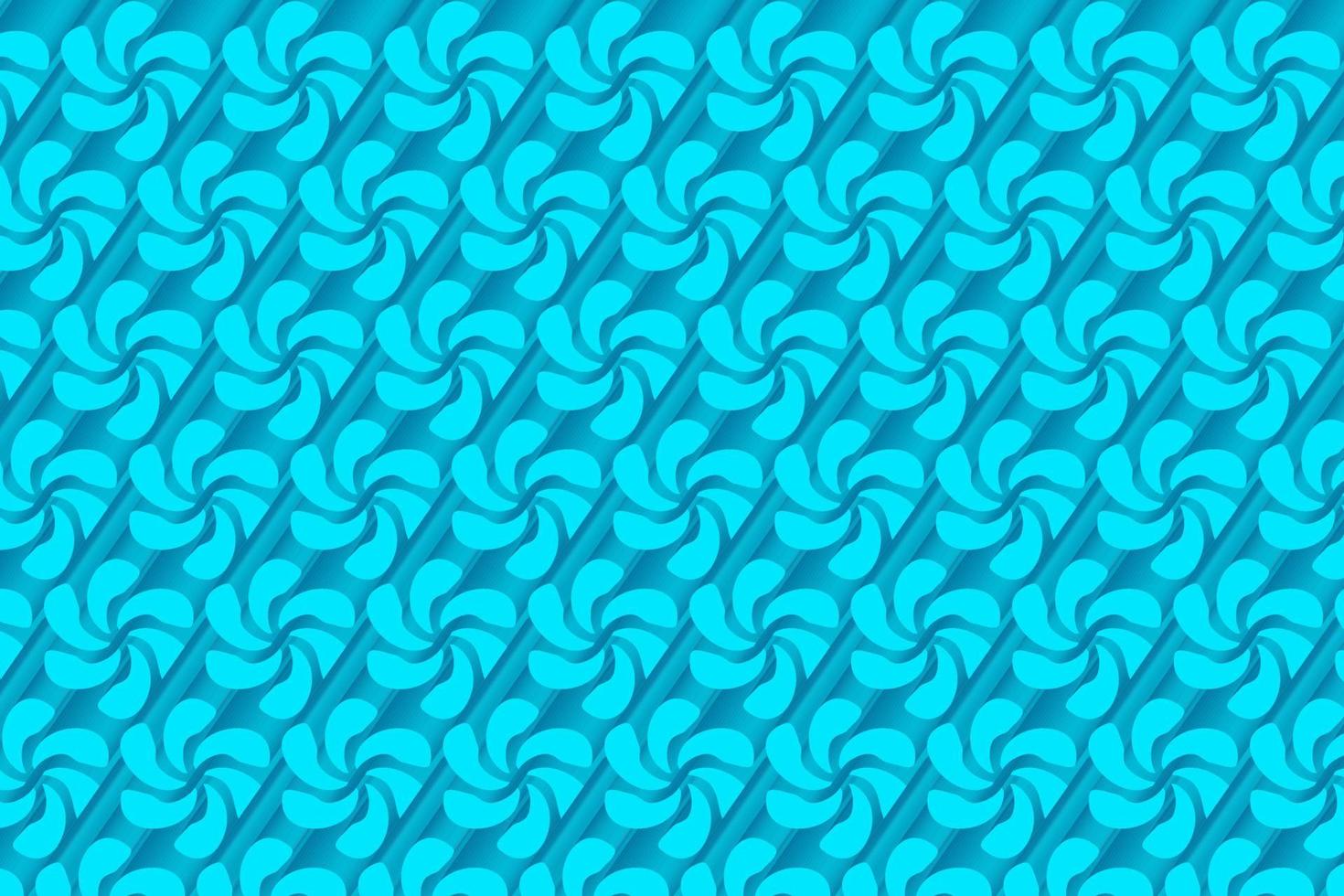 Blue geometric flowers seamless pattern. Repeating pattern with flowers, overlapping blue floral shapes. vector