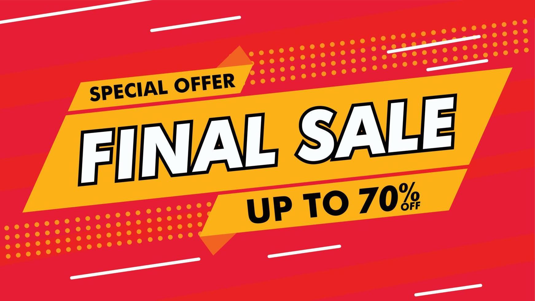 Special offer final sale banner on red background. illustration. Premium Vector