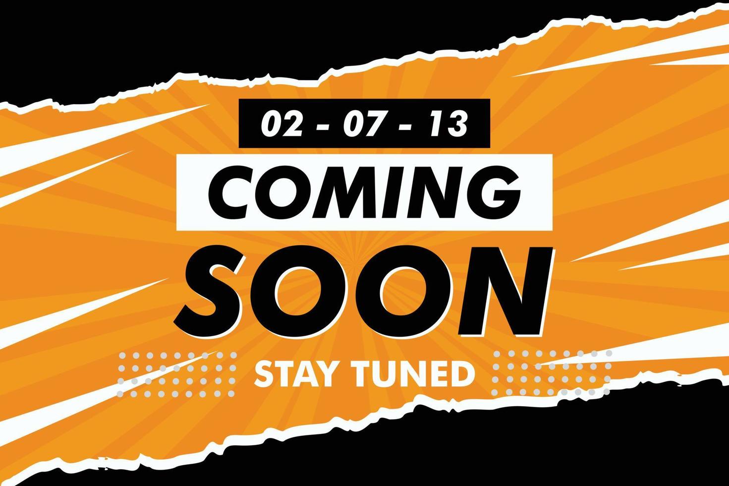 Yellow and black Flat design coming soon background Vector template