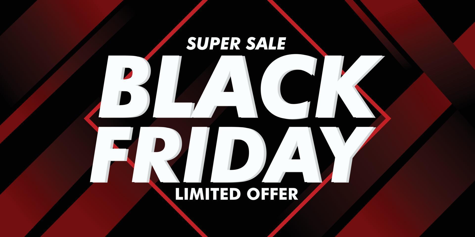 Abstract black Friday sale super background with red shapes Vector