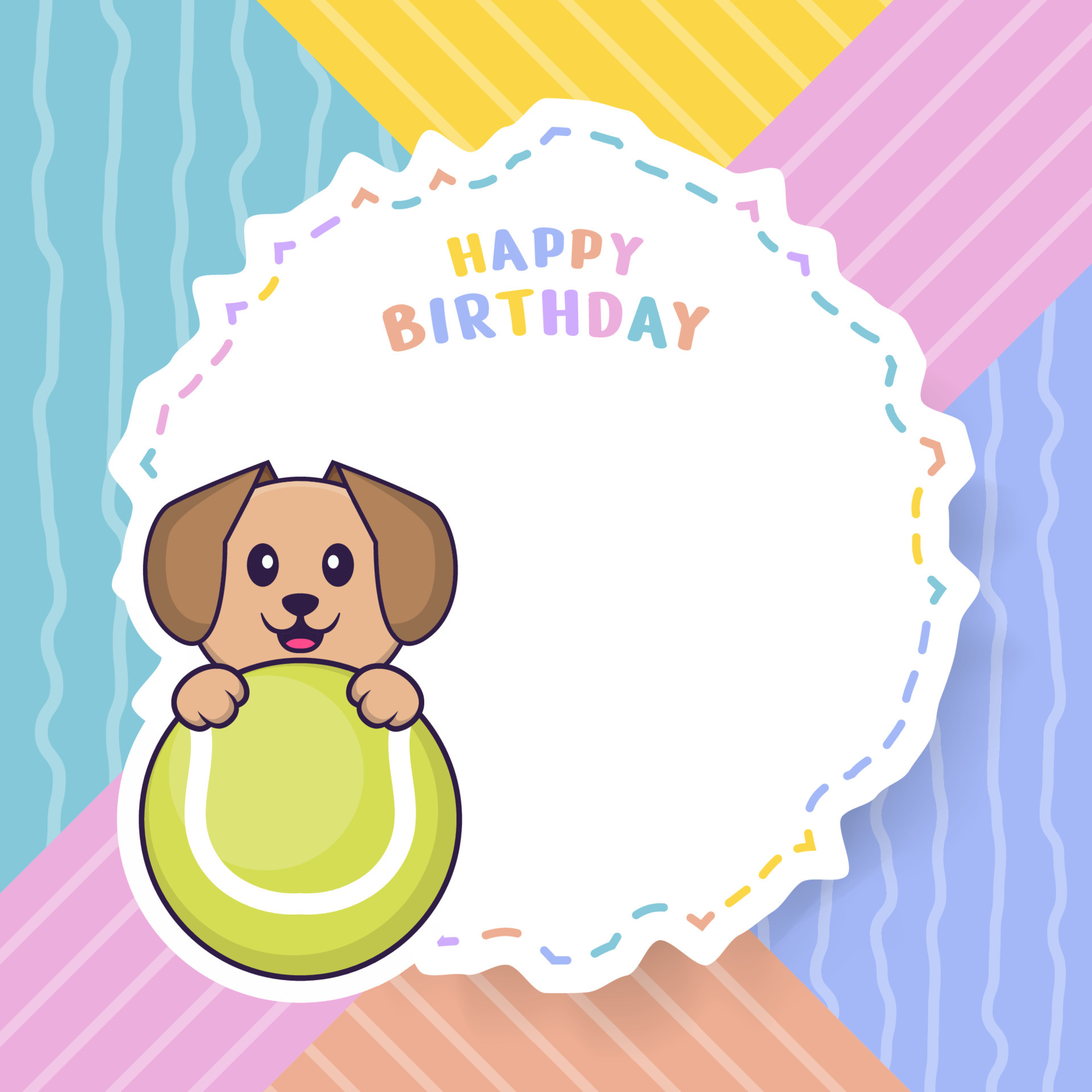 Happy Birthday greeting card with Cute dog cartoon character. Vector Illustration 4244013 Vector Art at Vecteezy Happy Birthday greeting card with Cute dog cartoon character. Vector Illustration 4244013 Vector Art at Vecteezy