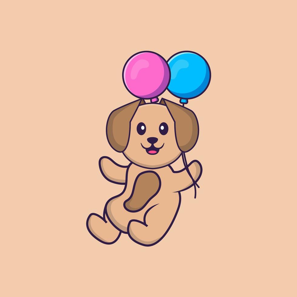 Cute dog cartoon character vector illustration.