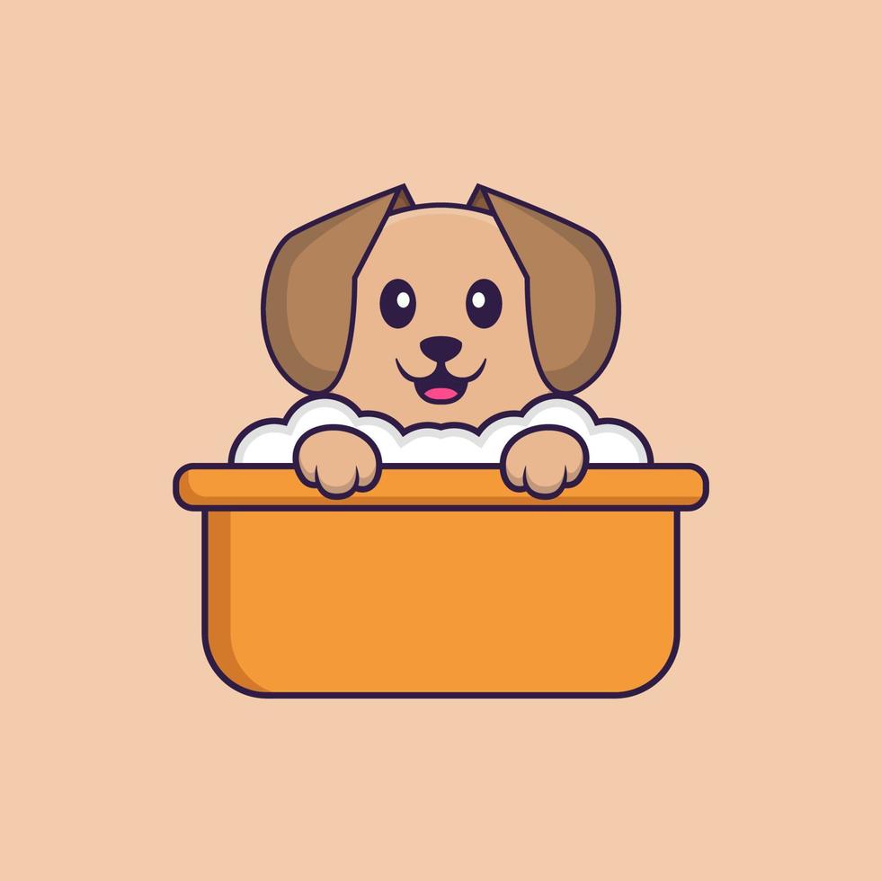 Cute dog cartoon character vector illustration.