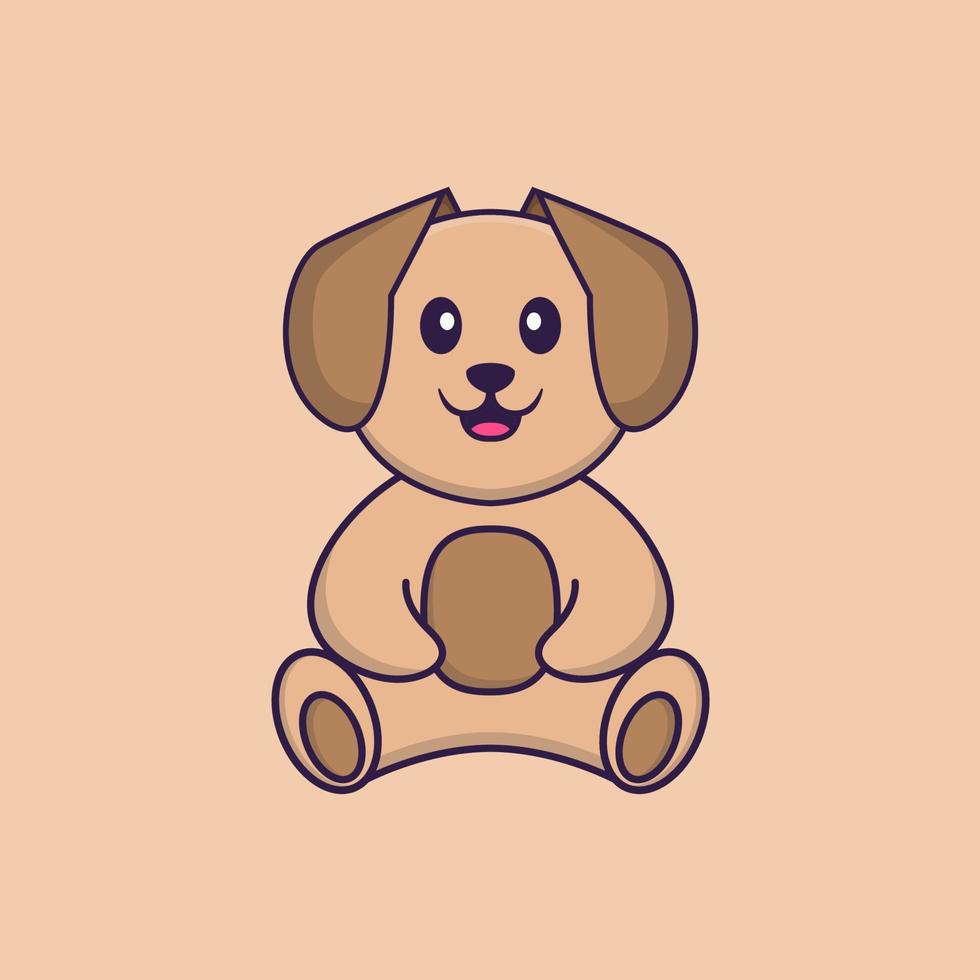 Cute dog cartoon character vector illustration.