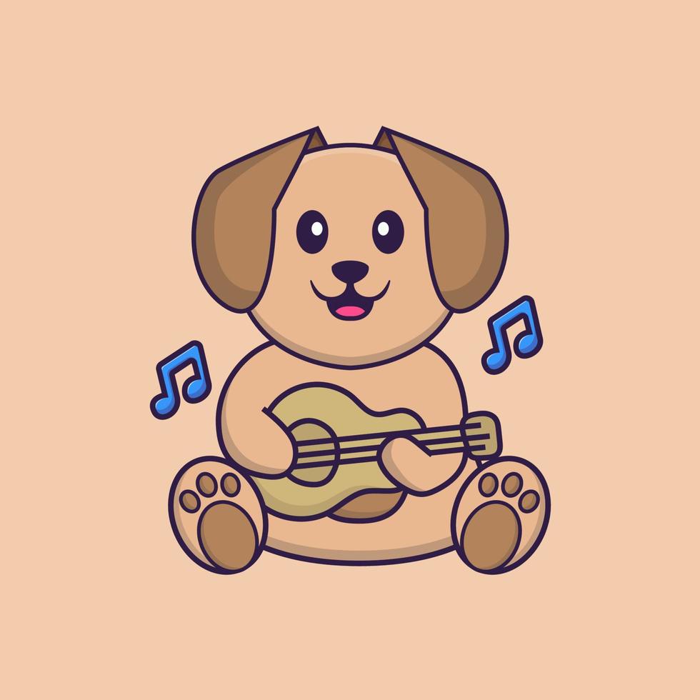 Cute dog cartoon character vector illustration.