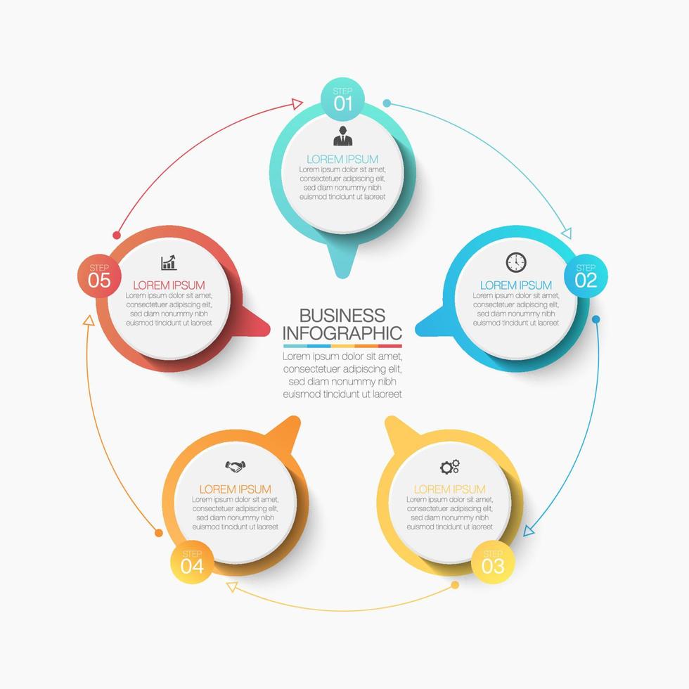 Presentation Business cycle infographic template vector