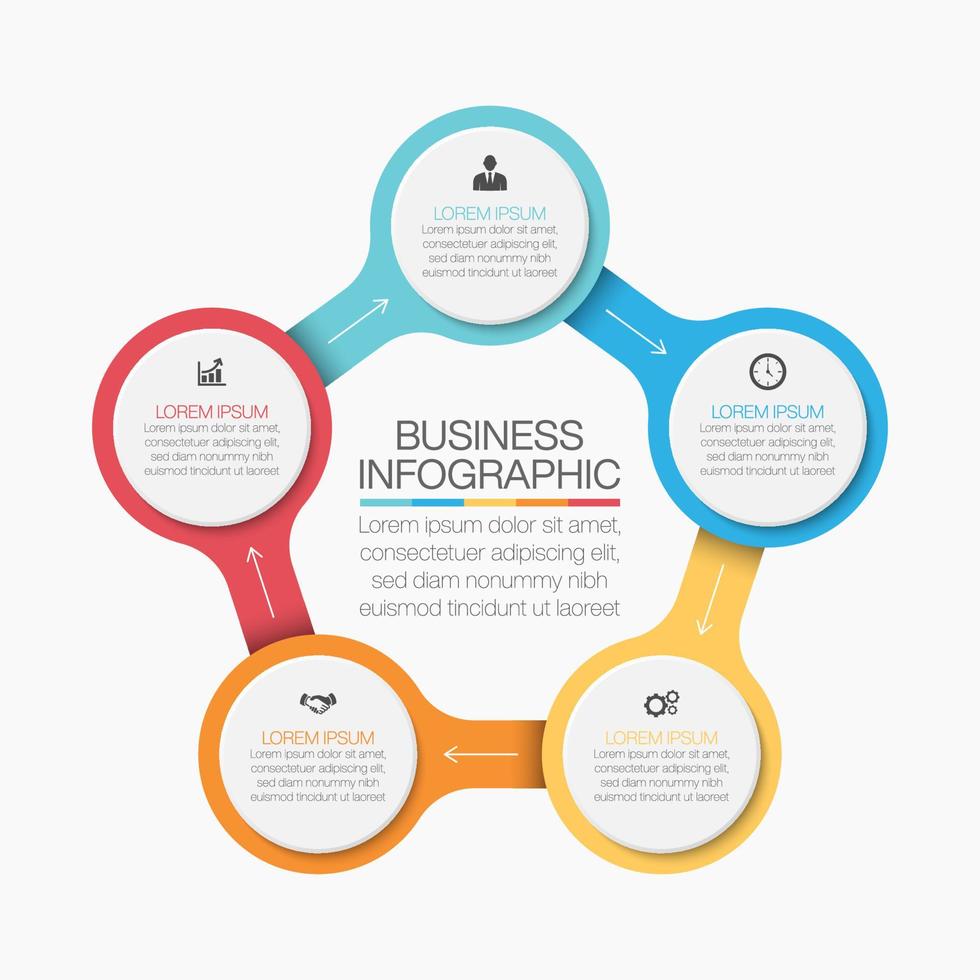 Presentation Business cycle infographic template vector