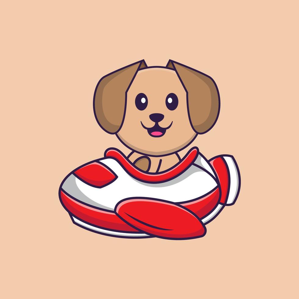 Cute dog cartoon character vector illustration.