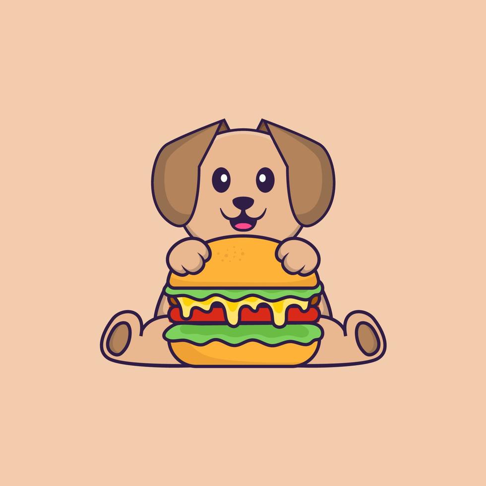 Cute dog cartoon character vector illustration.