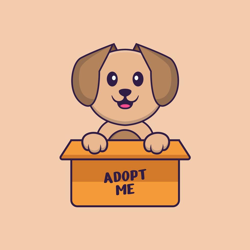 Cute dog cartoon character vector illustration.