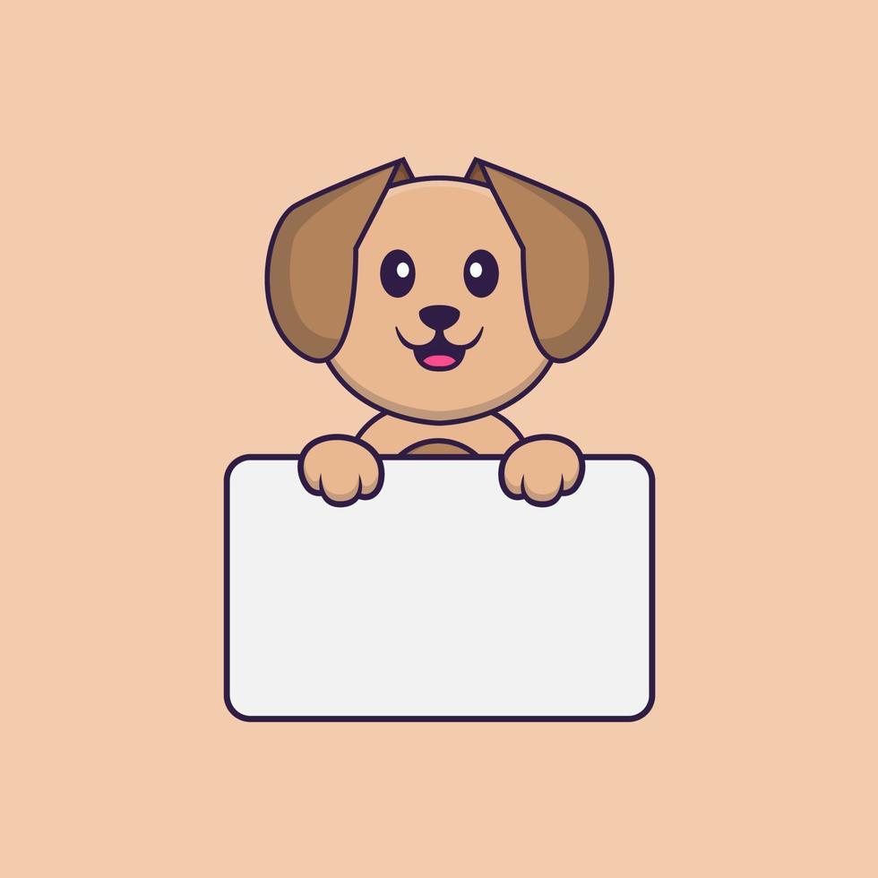 Cute dog cartoon character vector illustration.