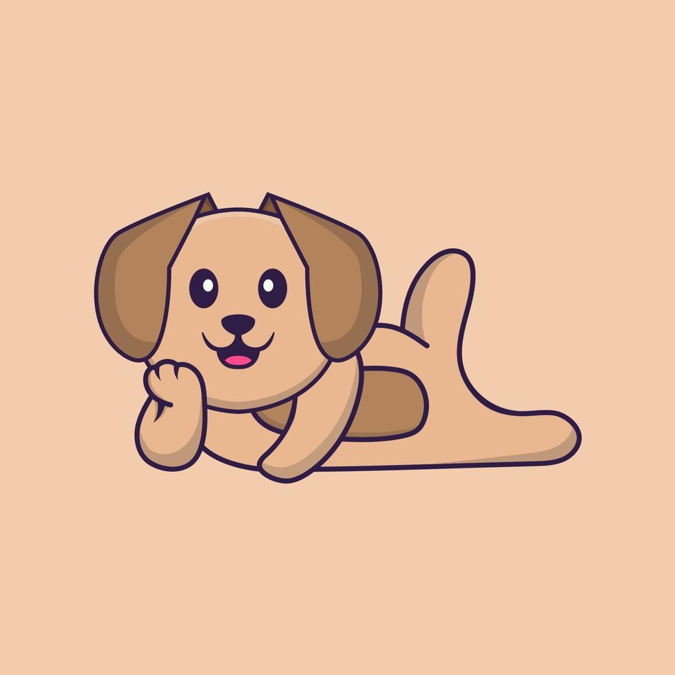 Cute dog cartoon character vector illustration.