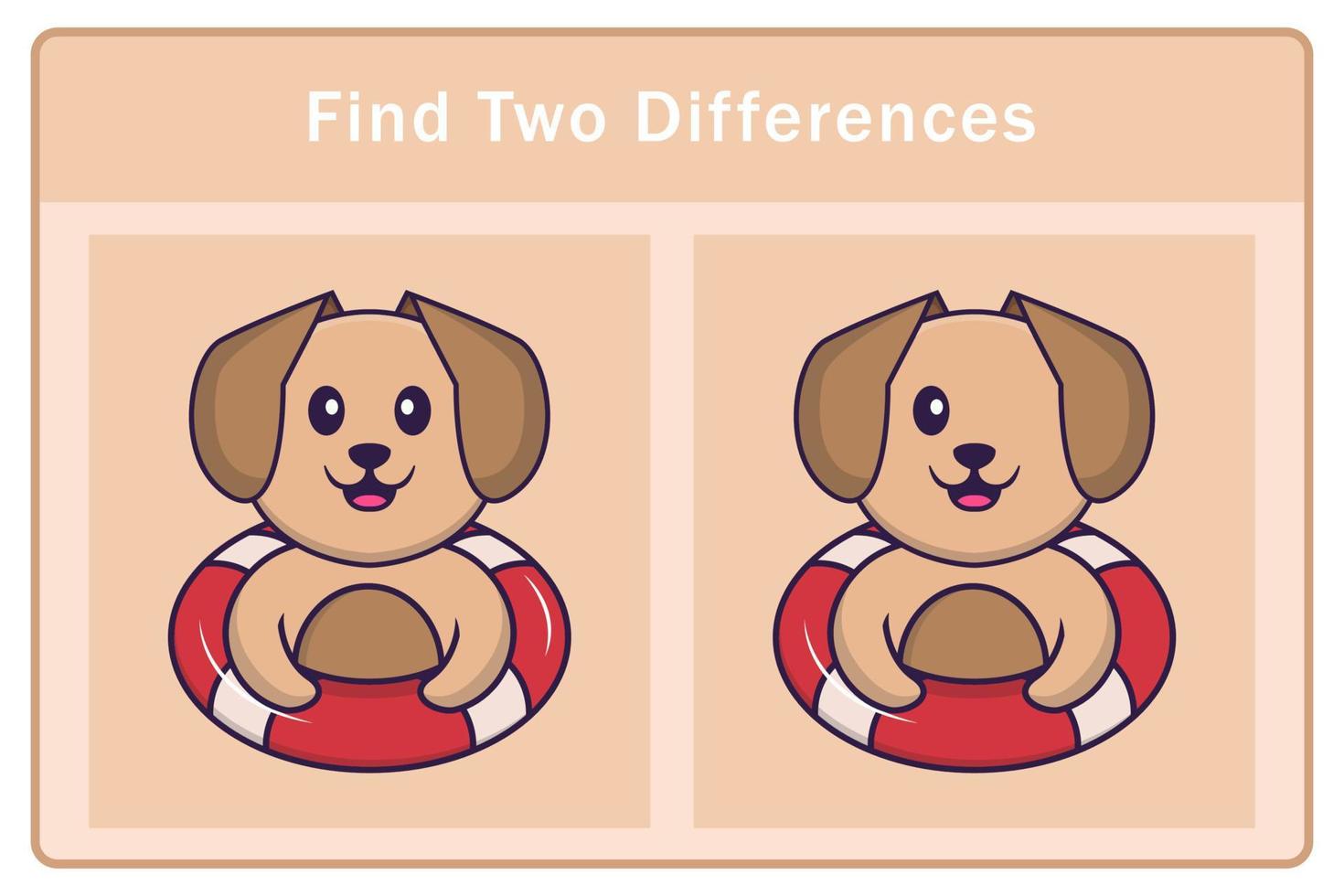 personaje de dibujos animados lindo perro. encontrar diferencias. juego educativo para niños. ilustración vectorial de dibujos animados vector