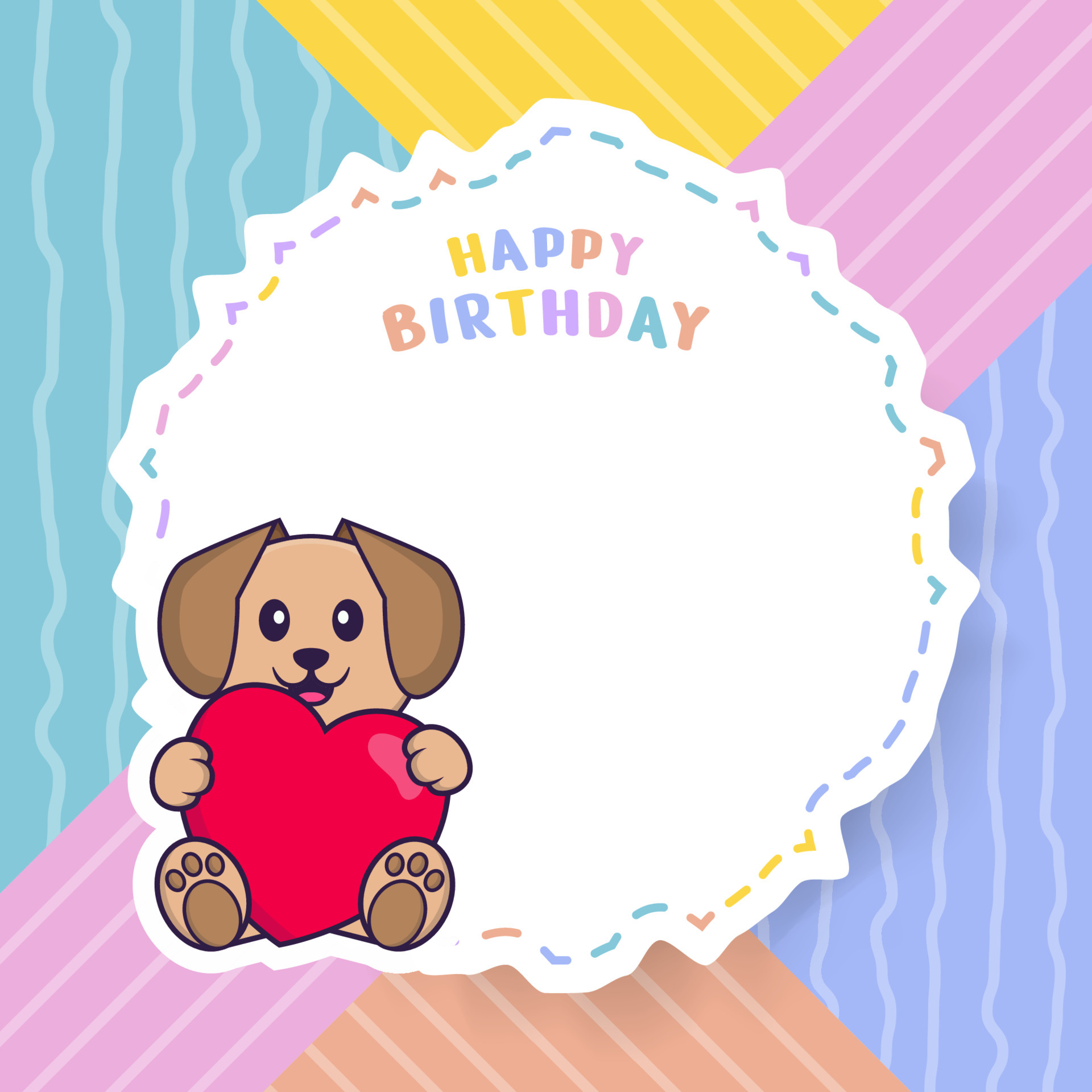 Happy Birthday greeting card with Cute dog cartoon character. Vector Illustration 4244488 Vector Art at Vecteezy Happy Birthday greeting card with Cute dog cartoon character. Vector Illustration 4244488 Vector Art at Vecteezy