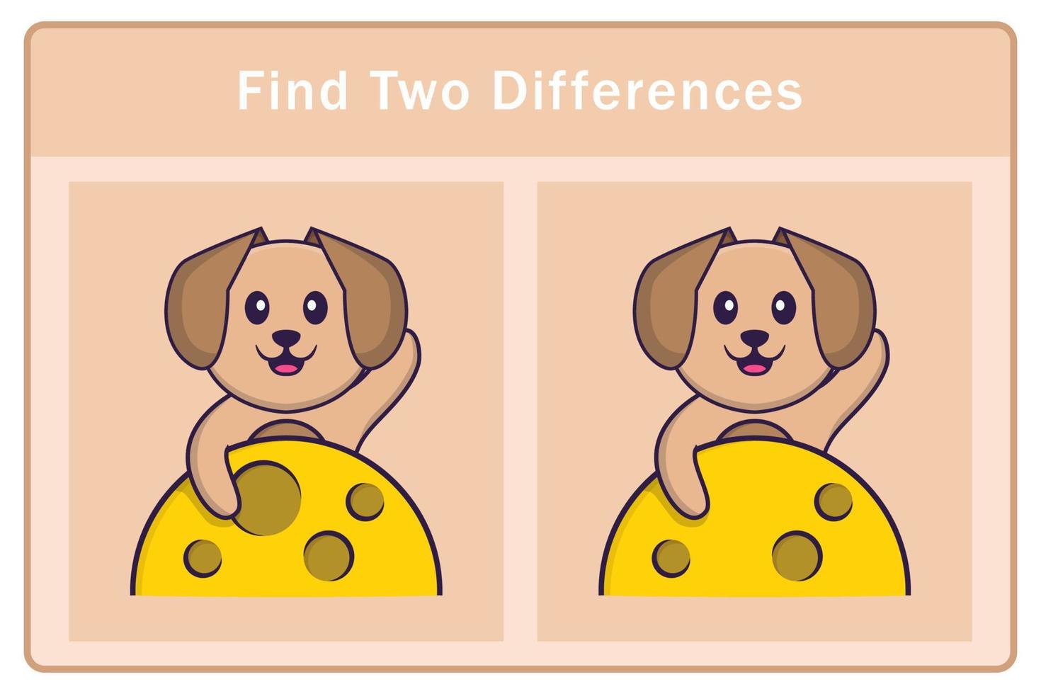 personaje de dibujos animados lindo perro. encontrar diferencias. juego educativo para niños. ilustración vectorial de dibujos animados vector