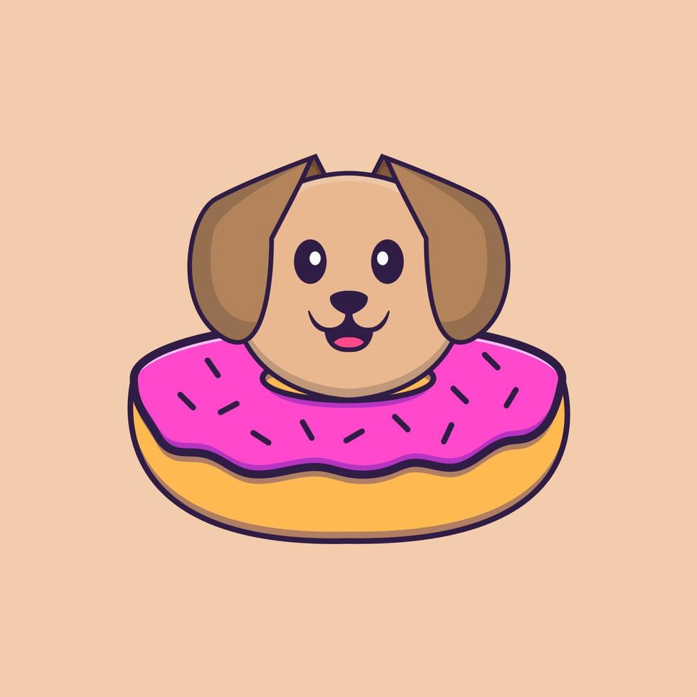 Cute dog cartoon character vector illustration.