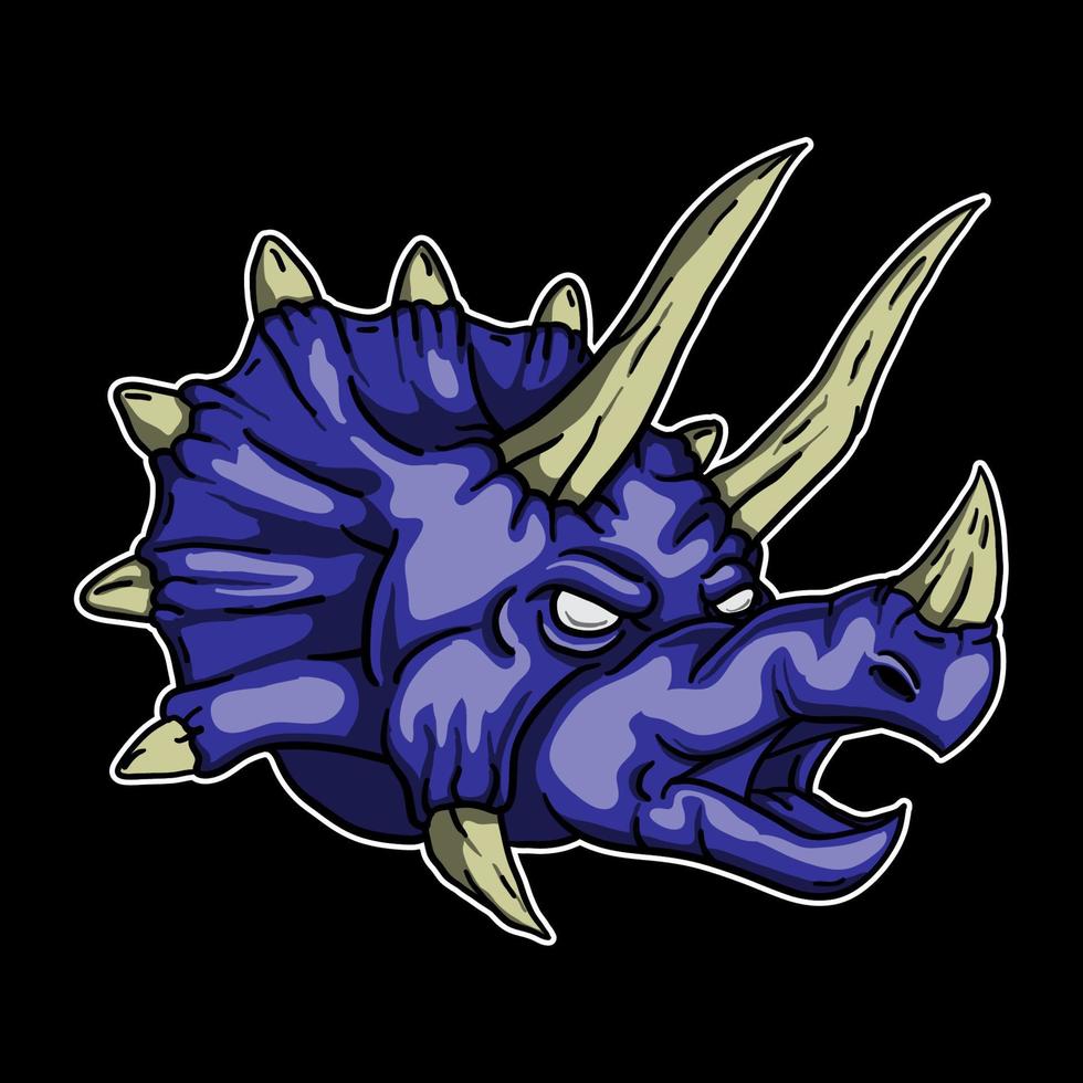 Triceratops head vector illustration