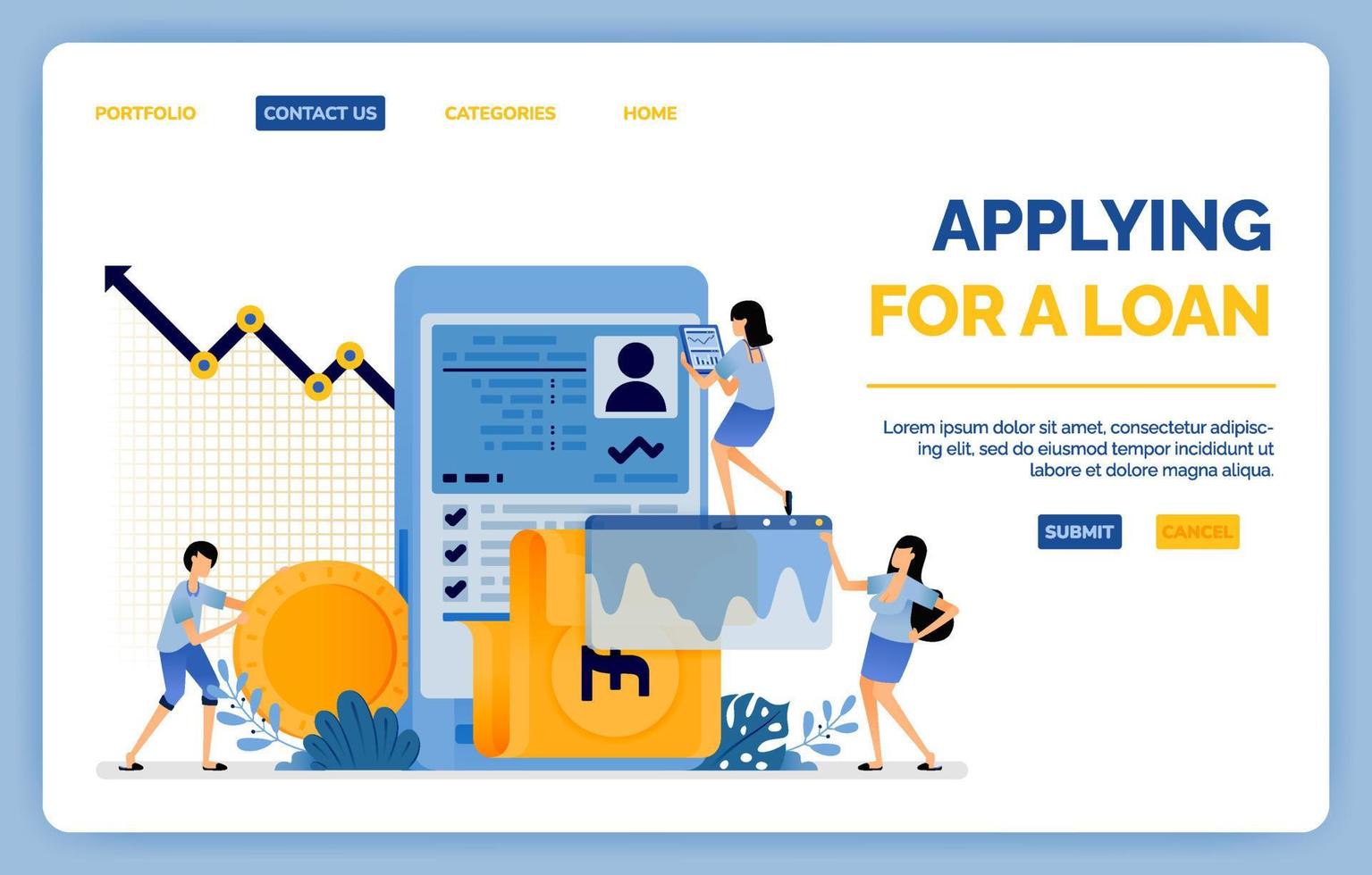 Design of analyze customer performance and statistics in the ability to pay debt obligations vector illustration can be used for landing page web website mobile apps poster flyer ui ux