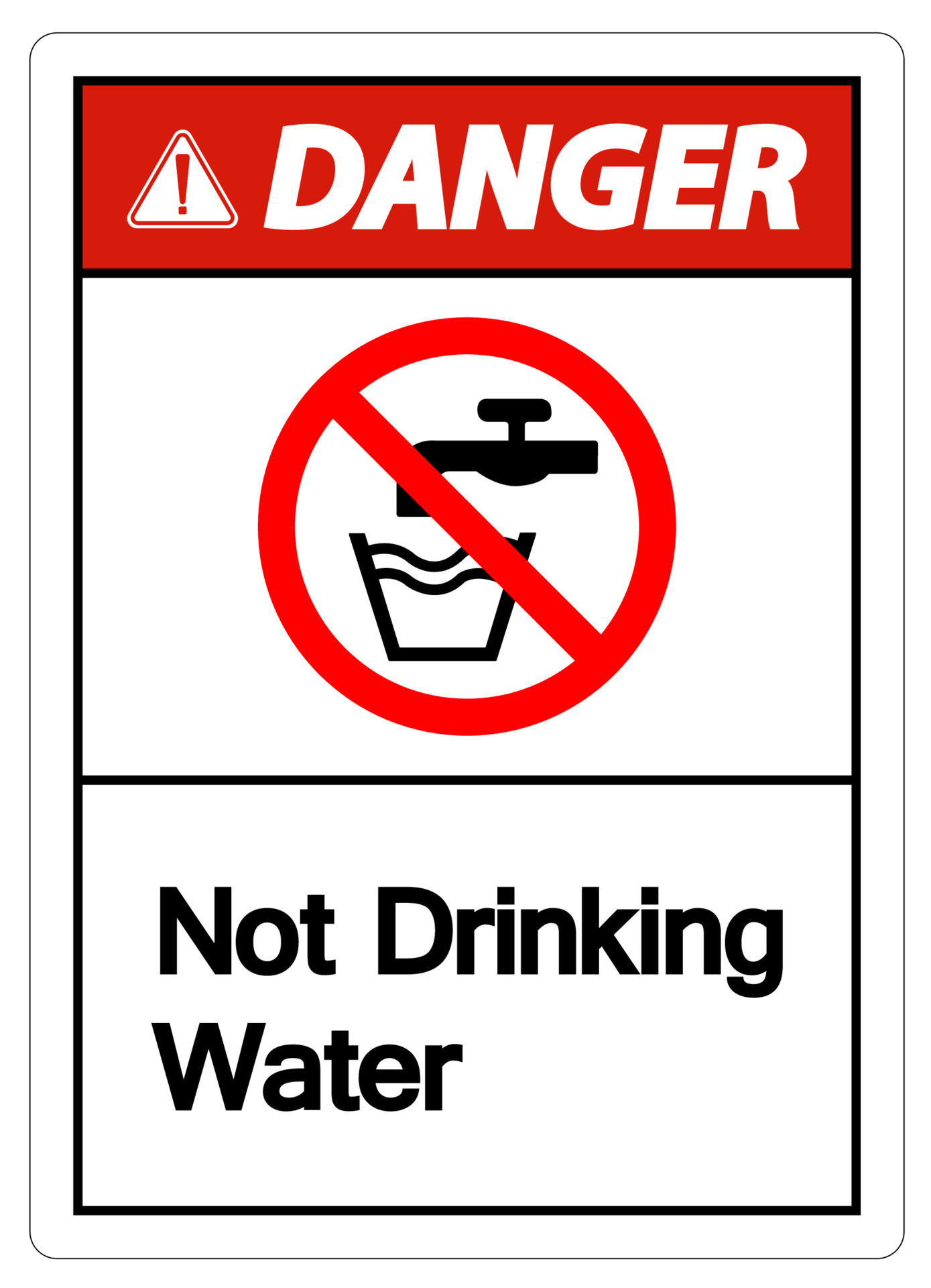 Caution Not Drinking Water Sign 4244730 Vector Art at Vecteezy