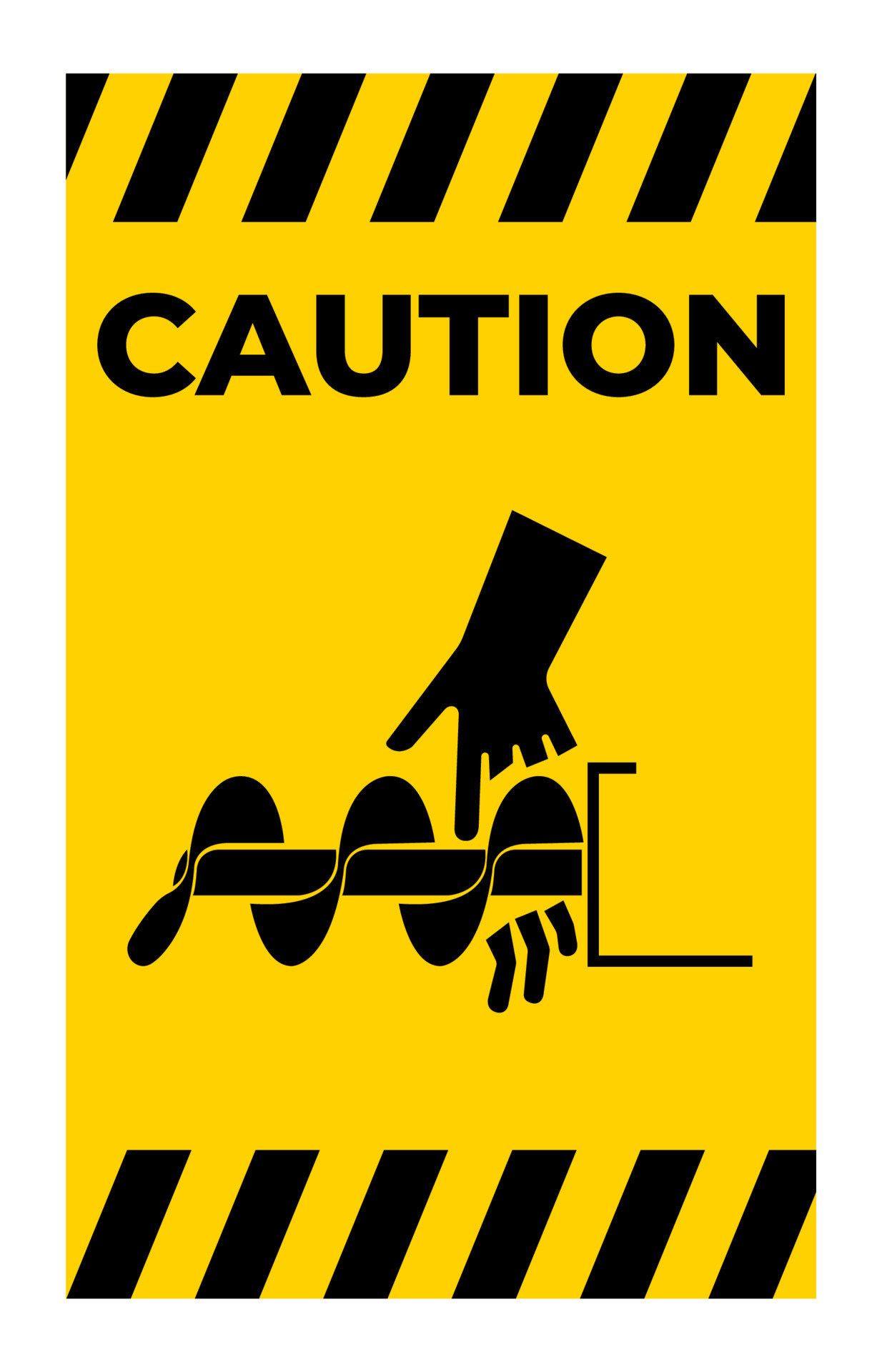 Cutting of Fingers Or Hand Auger Symbol Sign Isolate On White