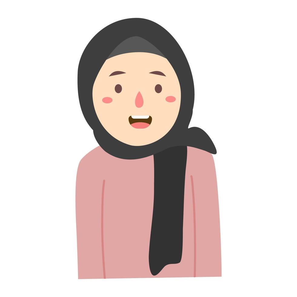 hijab outfit cute simple character vector