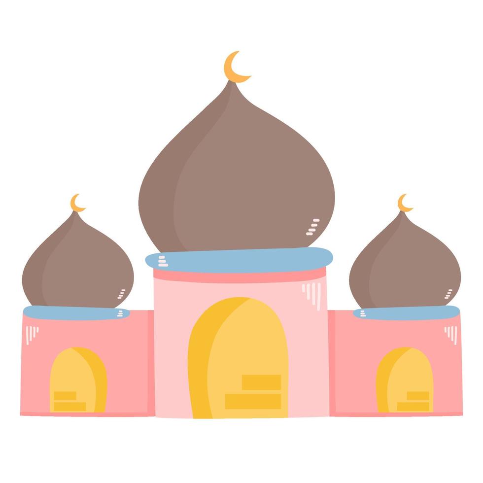 cute mosque illustration vector