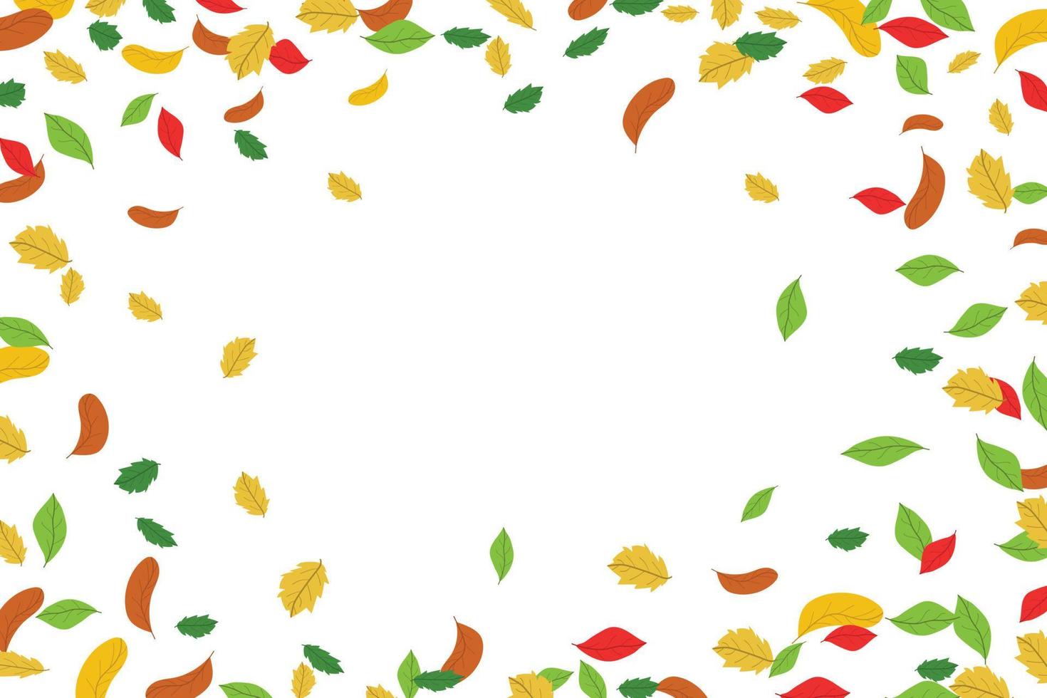 colorful leaves falling on a white background vector