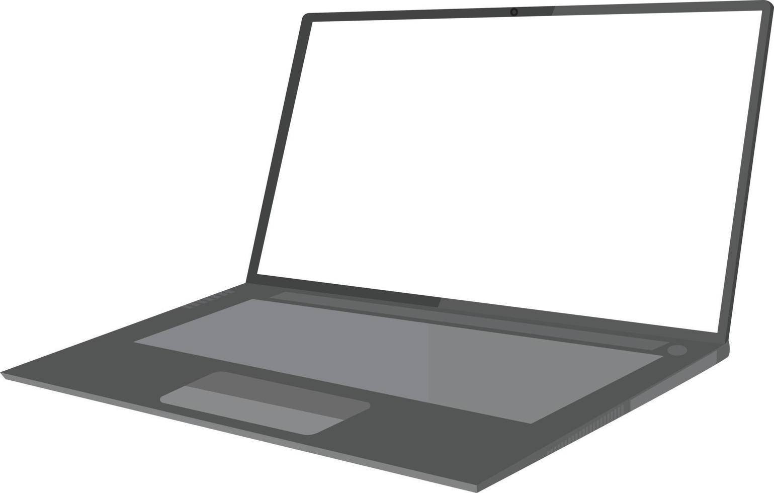 pantalla en blanco portátil negro en diseño plano vector