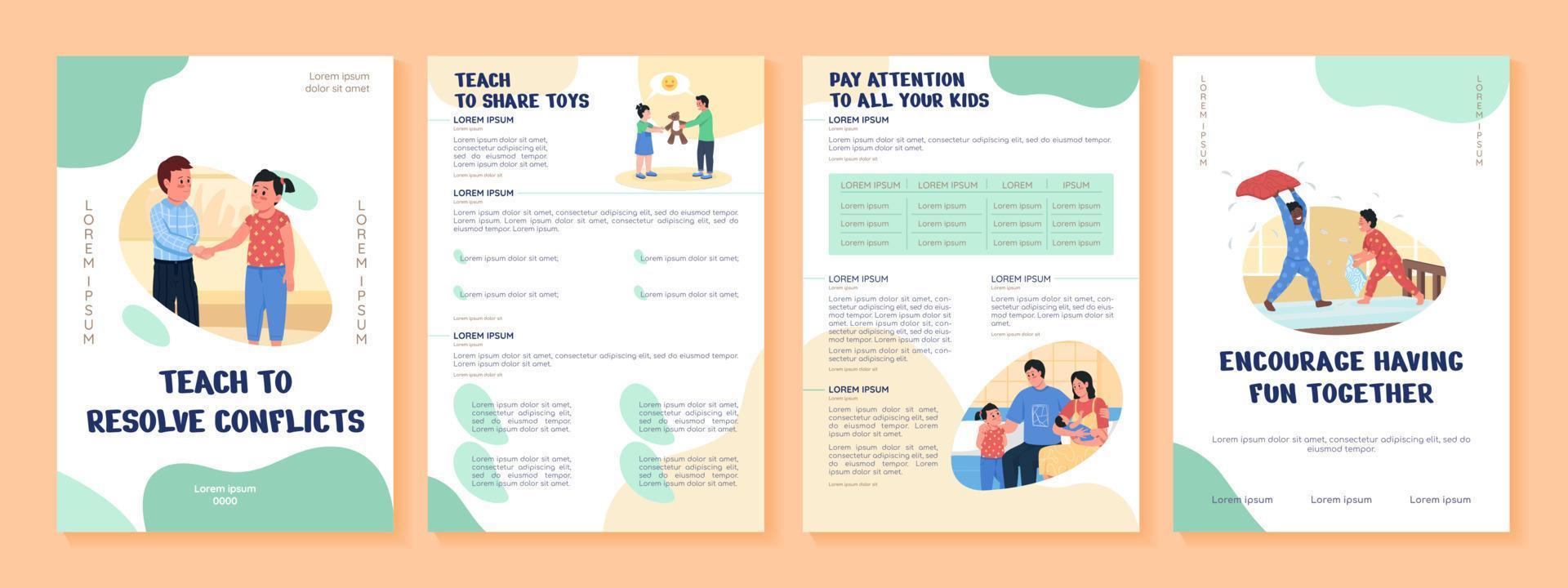 Parenting flat vector brochure template