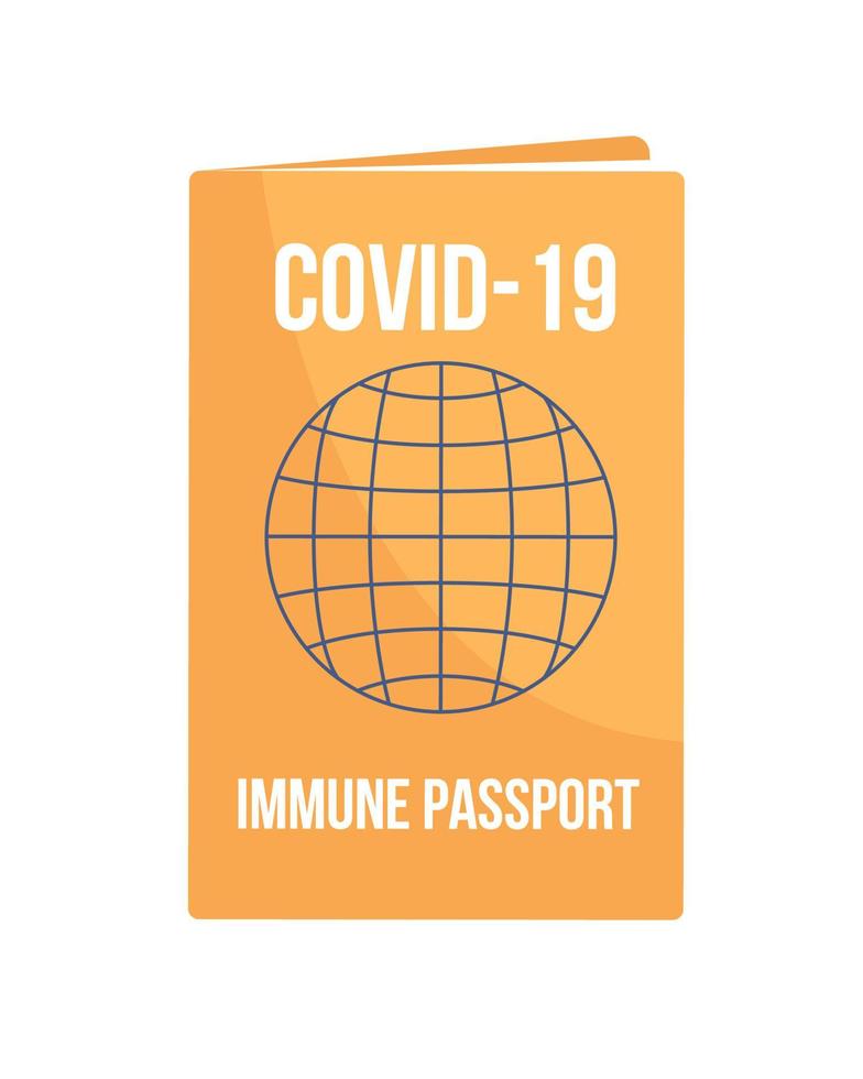 Covid19 immunity passport semi flat color vector object